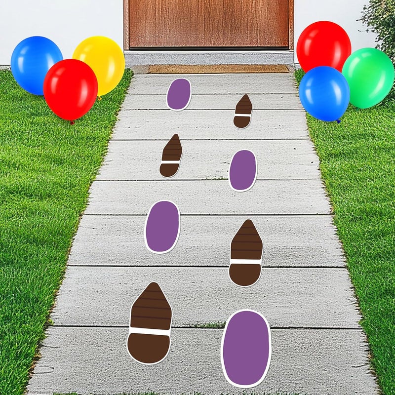 YooNotee 20 Pcs Toy Inspired Party Floor Decals Removable Foot Steps Floor Sticker Toy Theme Decoration for Birthday Halloween Photo Props Supplies - Image 1